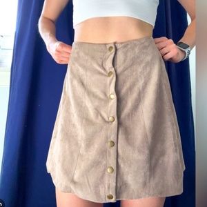 Altar'd State Skirts Suede Brown Button Skirt
